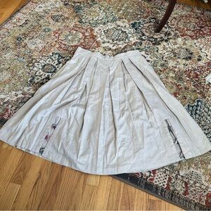 Vintage linen flowy mid skirt